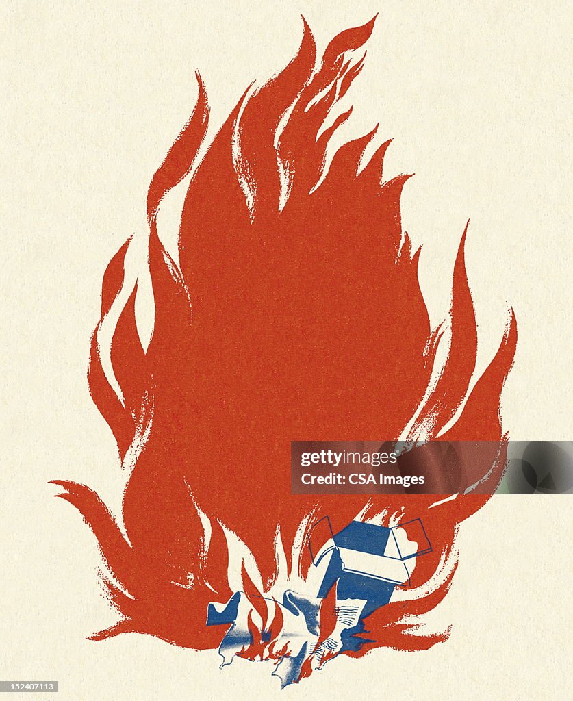 Box and Paper on Fire