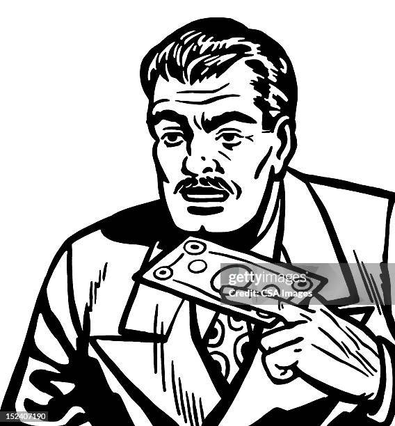 man holding money - inside human eye stock illustrations