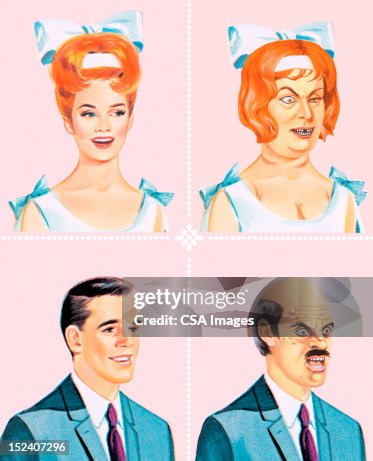 Pretty and Ugly Bride and Groom Pretty and Ugly Bride and Groom