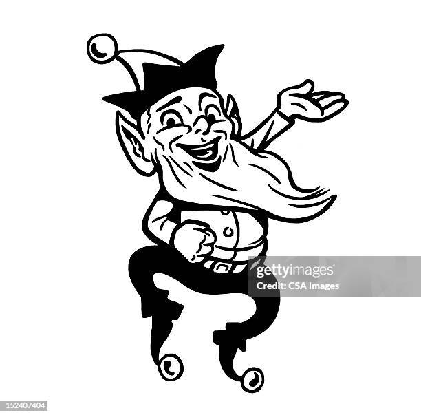ilustrações de stock, clip art, desenhos animados e ícones de saltar elfo - trol personagem fictícia