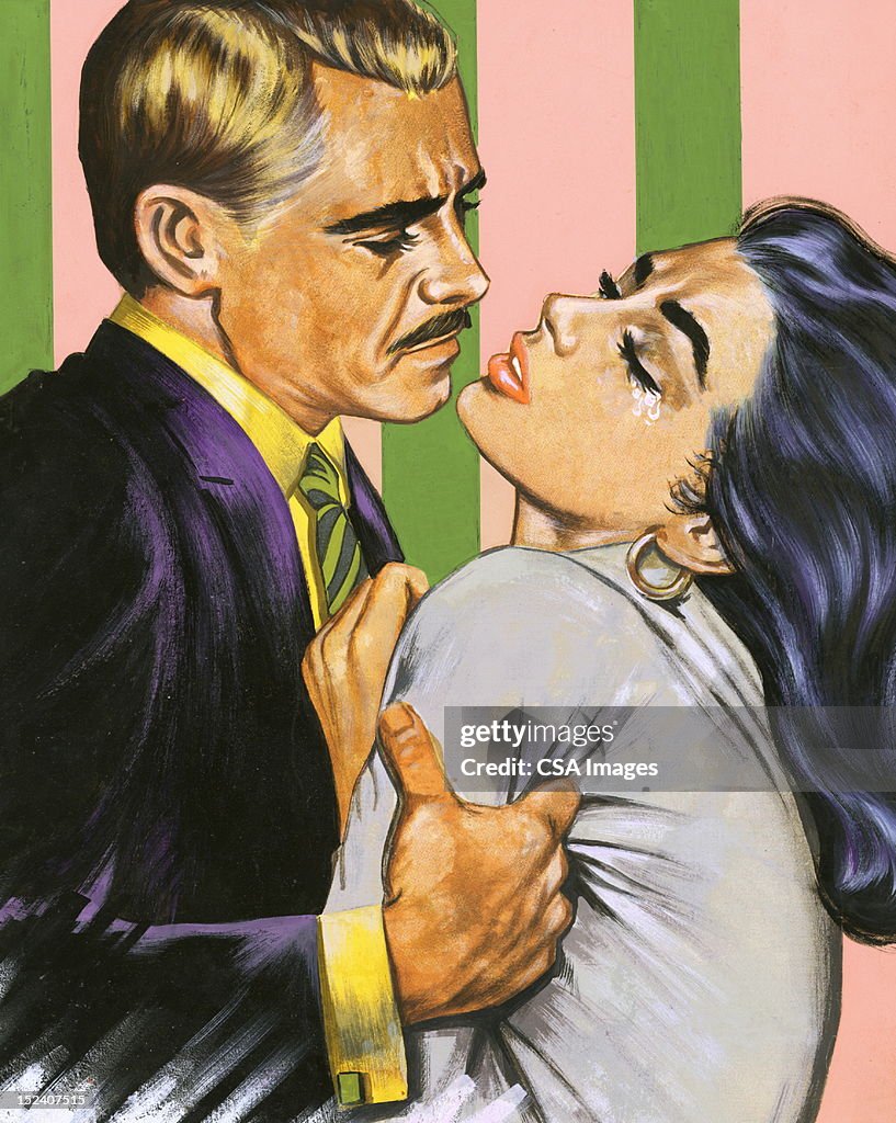 Man Grabbing Crying Woman