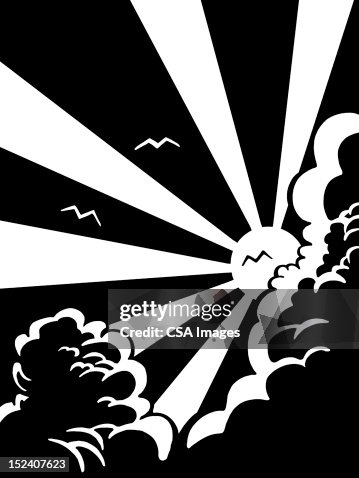 Sun Rays Behind Cloud High-Res Vector Graphic - Getty Images