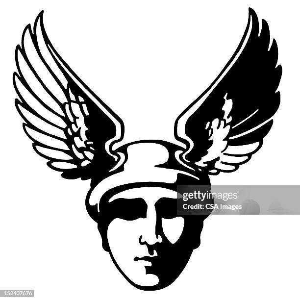 mercury in winged helmet - mercury god stock illustrations