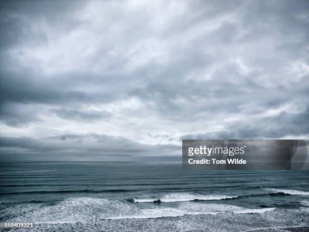 seascape cornwall - cloudscape stock pictures, royalty-free photos & images