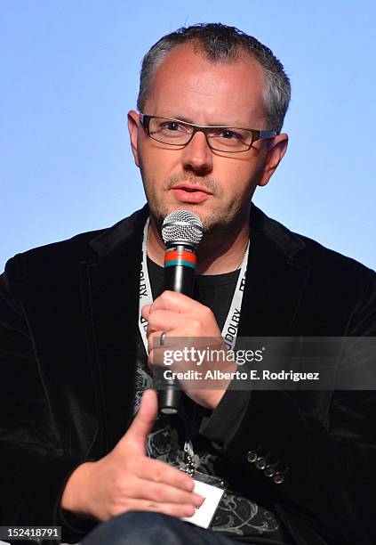 Roland Vlaicu, Senior Director, Broadcast Video Ecosystems, Dolby Laboratories Inc. Speaks onstage during day two of the 3D Entertainment Summit held...