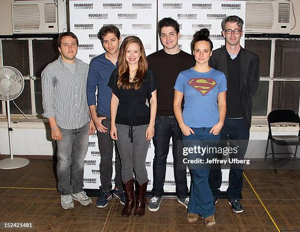 Playwright Joshua Elias Harmon, actors Michael Zegen, Molly Ranson, Philip Ettinger, Tracee Chimo and director Daniel Aukin attends "Bad Jews" Cast...