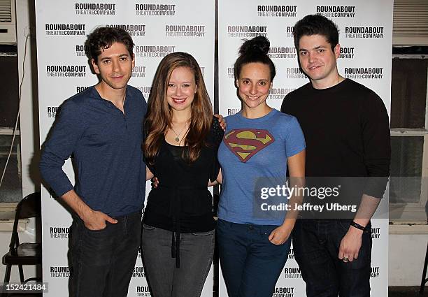 Michael Zegen, Molly Ranson, Tracee Chimo and Philip Ettinger attends "Bad Jews" Cast Photo Call on September 20, 2012 in New York City.