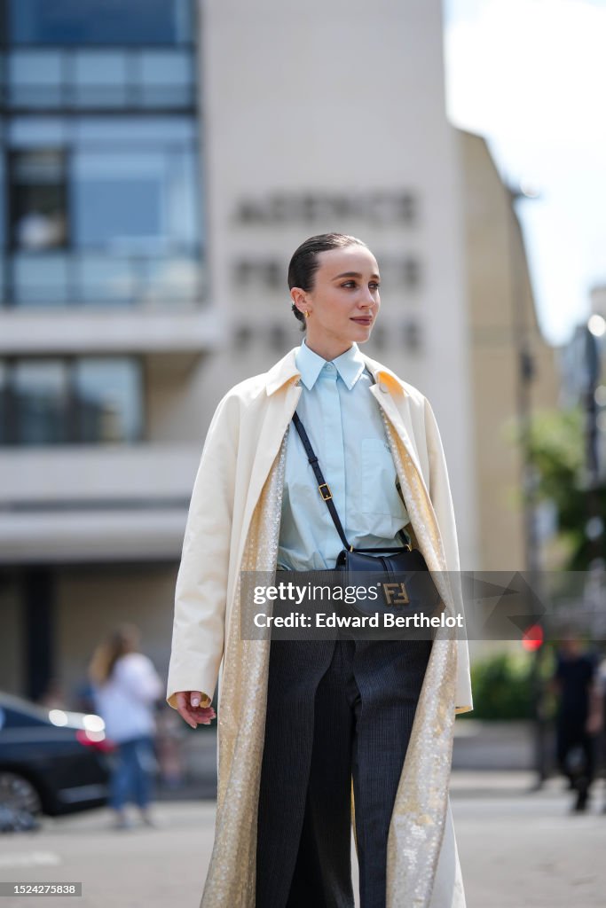 Street Style - Paris Fashion Week - Haute Couture Fall/Winter 2023/2024 - Day Four