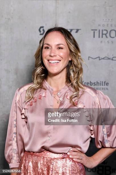 Sandra Kuhn attends the Marcel Ostertag fashion show during the W.E4. Fashion Day as part of Berlin Fashion Week SS24 at Verti Music Hall on July 11,...