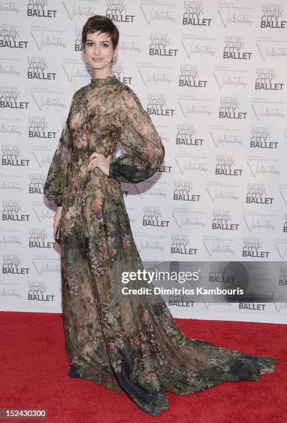 Anne Hathaway attends the 2012 New York City Ballet Fall Gala at the David H. Koch Theater, Lincoln Center on September 20, 2012 in New York City.