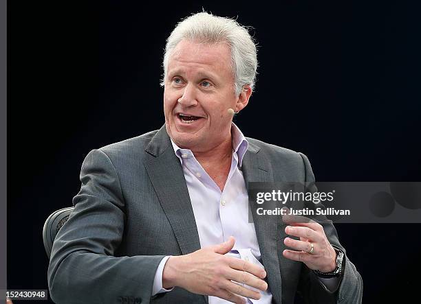 General Electric CEO Jeff Immelt speaks during a panel discussion during the Dreamforce 2012 conference at the Moscone Center on September 20, 2012...