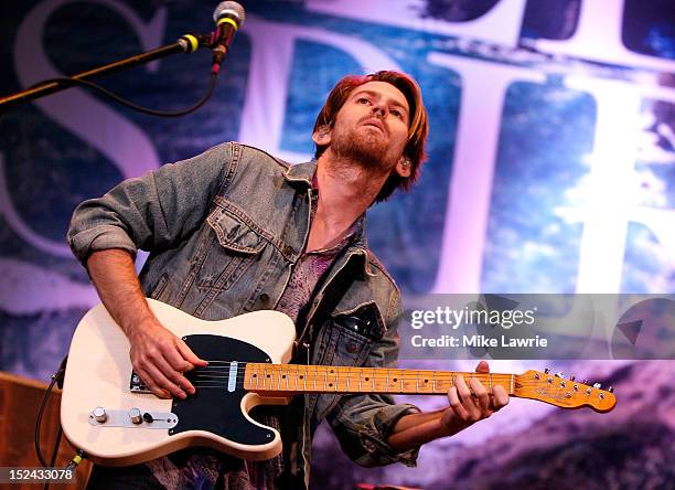 Musician Will McLaren of Delta Spirit performs at SummerStage at Rumsey Playfield, Central Park on September 20, 2012 in New York City.