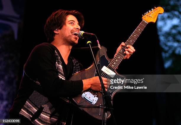Musician Matt Vasquez of Delta Spirit performs at SummerStage at Rumsey Playfield, Central Park on September 20, 2012 in New York City.