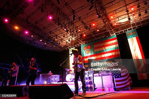 Dr. Dog performs at SummerStage at Rumsey Playfield, Central Park on September 20, 2012 in New York City.