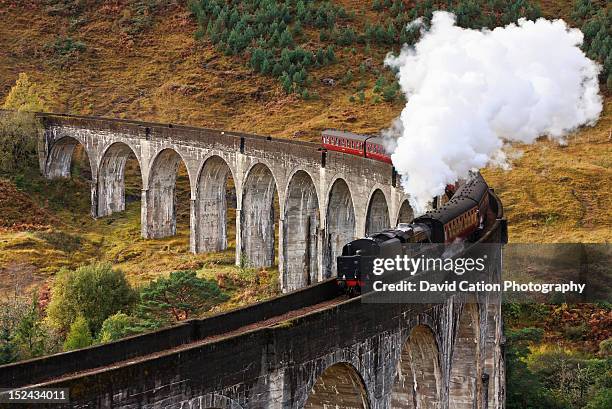 jacobite express - viaducto fotografías e imágenes de stock