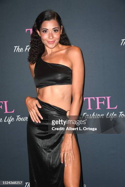 Jayra Bray attends the red carpet for the The Fashion Life Tour - Fashion Week Miami at The Hilton Miami Airport Blue Lagoon on July 7, 2023 in...