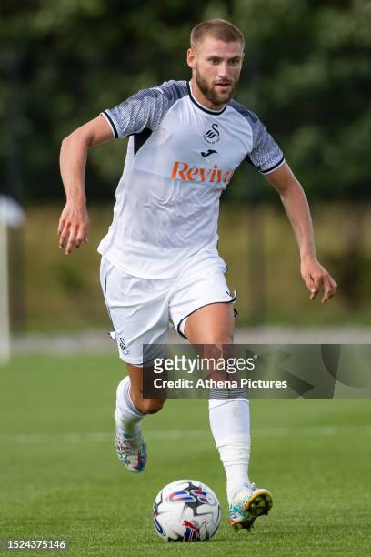 Brandon Cooper of Swansea City attacks during a pre-season friendly match between Swansea City and Brondby IF at the Fairwood Training Ground on July...