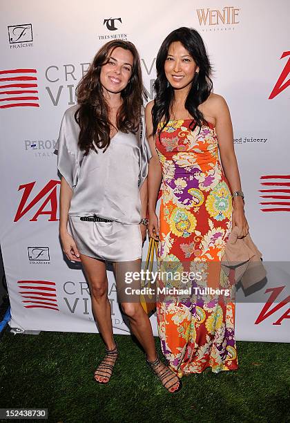 Actresses Katarina Radivojevic and Alexandra Chun arrive at Creative Visions Foundation's TURN ON LA! Gala on September 20, 2012 in Santa Monica,...