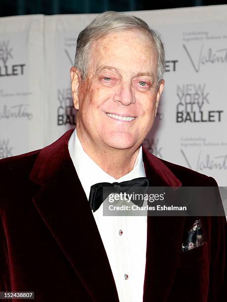 David H. Koch attends the 2012 New York City Ballet fall gala at David H. Koch Theater, Lincoln Center on September 20, 2012 in New York City.