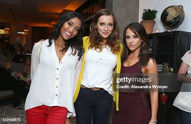 Actors Annie Ilonzeh, Katie Cassidy and Lacey Chabert attend People StyleWatch Hollywood Denim Party at Palihouse on September 20, 2012 in Santa...