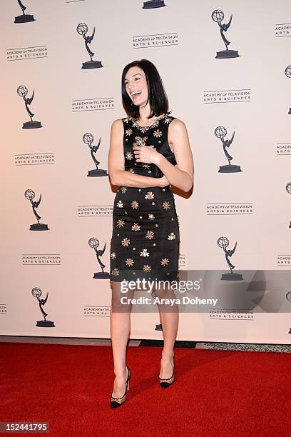 Jessica Pare arrives at The Academy Of Television Arts & Sciences Writer Nominees' 64th Primetime Emmy Awards Reception at Academy of Television Arts...