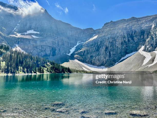 crypt lake hike - waterton lakes national park stock-fotos und bilder