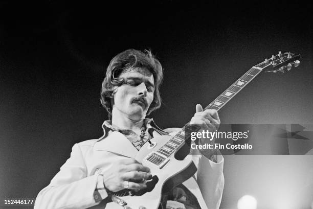 15th SEPTEMBER: Guitarist Dickey Betts from American rock and blues group The Allman Brothers Band performs live on stage in New Haven, Connecticut,...