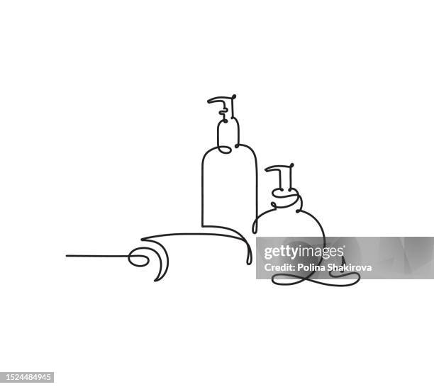 illustrations, cliparts, dessins animés et icônes de un dessin au trait de la cosmétique du spa. illustration vectorielle - produit de beauté