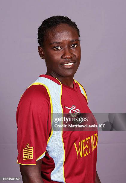 Kycia Knight of the West Indies Womens Cricket Team poses for a portrait ahead of the Womens ICC World T20 at the Galadari Hotel on September 21,...