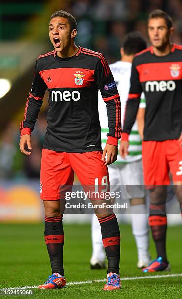 Rodrigo of SL Benfica during the UEFA Champions League group stage match between Celtic FC and SL Benfica on September 19, 2012 at Celtic Park in...