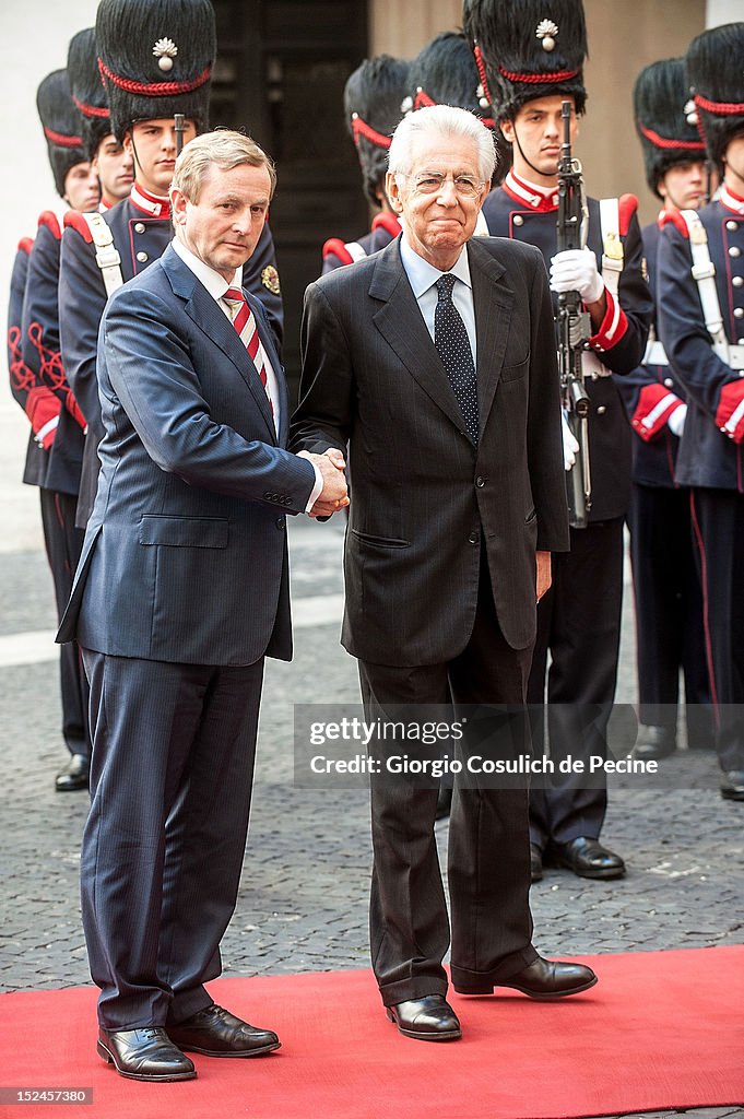 Italian President Mario Monti Meets Enda Kenny