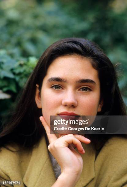 American actress Jennifer Connelly during the filming of 'Labyrinth', UK, on December 1, 1986.