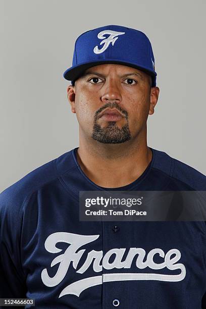Keino Perez of Team France poses for a head shot for the World Baseball Classic Qualifier at Roger Dean Stadium on September 18, 2012 in Jupiter,...