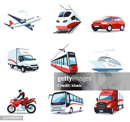 Iconos de vehículos de transporte Iconos de vehículos de transporte