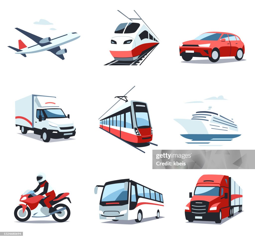 Icônes des véhicules de transport