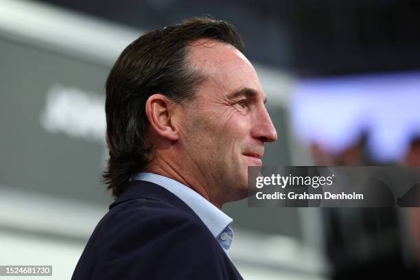 Incoming AFL Chief Executive, Andrew Dillon is seen during the 2023 Super Netball Grand Final match between Adelaide Thunderbirds and NSW Swifts at...