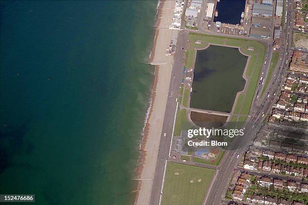 An aerial image of Hove Lagoon Model Yacht Club, Brighton And Hove