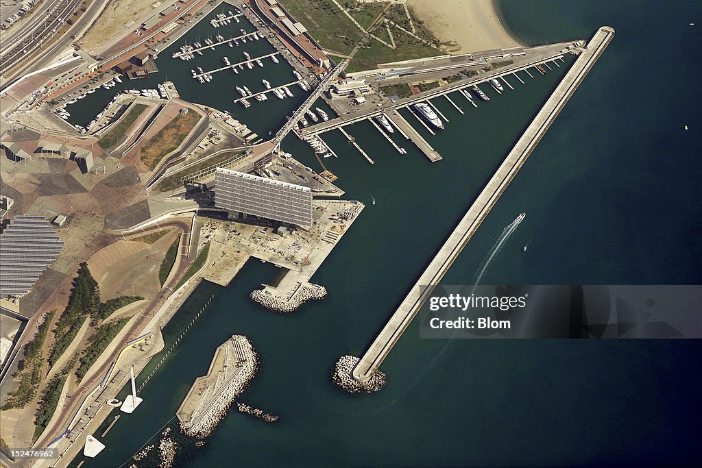 Aerial View Of Port Forum, Barcelona