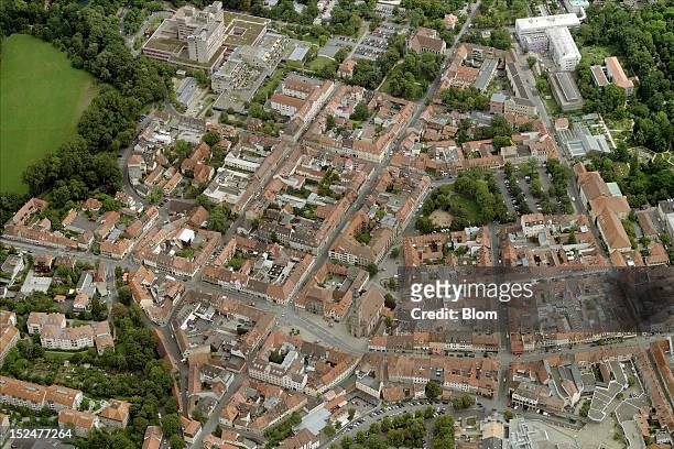 An aerial image of City Center, Erlangen