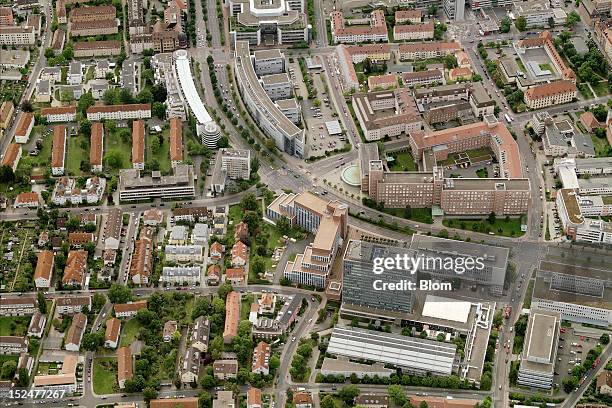 An aerial image of City Center, Erlangen