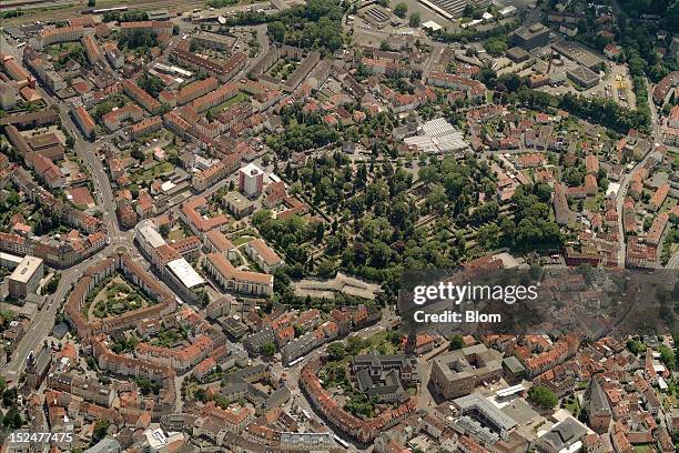 An aerial image of Old Town, Aschaffenburg