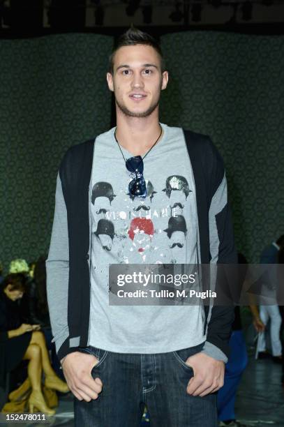 Danilo Gallinari attends the Iceberg Spring/Summer 2013 fashion show as part of Milan Womenswear Fashion Week on September 21, 2012 in Milan, Italy.