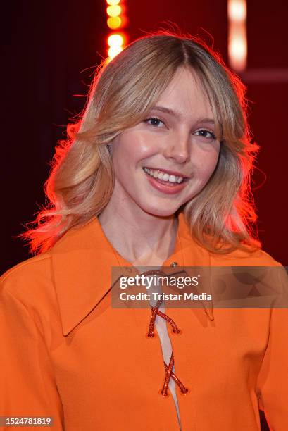 Lina Larissa Strahl attends the Kilian Kerner fashion show at W.E4. Fashion Day as part of Berlin Fashion Week SS24 at Verti Music Hall on July 11,...