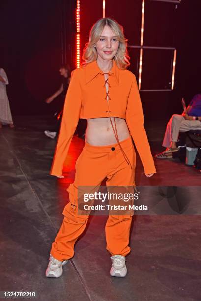 Lina Larissa Strahl attends the Kilian Kerner fashion show at W.E4. Fashion Day as part of Berlin Fashion Week SS24 at Verti Music Hall on July 11,...