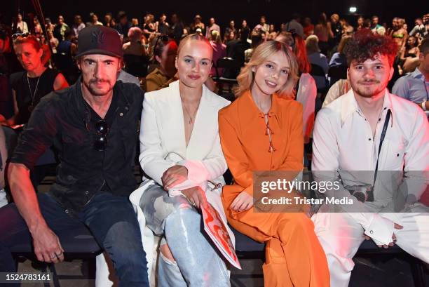 Thomas Hayo, Luise von Finckh, Lina Larissa Strahl and Tilman Poerzgen attend the Kilian Kerner fashion show at W.E4. Fashion Day as part of Berlin...