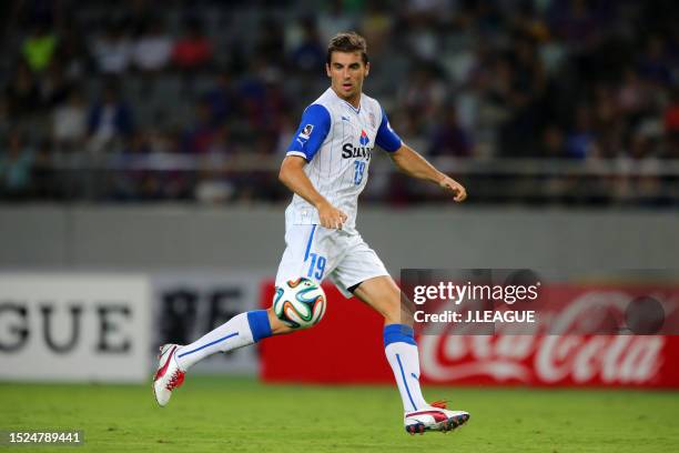 Dejan Jakovic of Shimizu S-Pulse in action during the J.League J1 match between FC Tokyo and Shimizu S-Pulse at Ajinomoto Stadium on August 2, 2014...