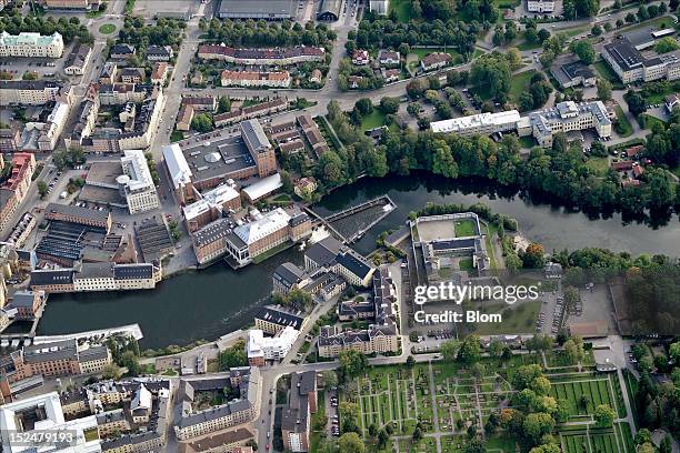 An aerial image of City Center, Norrkoeping