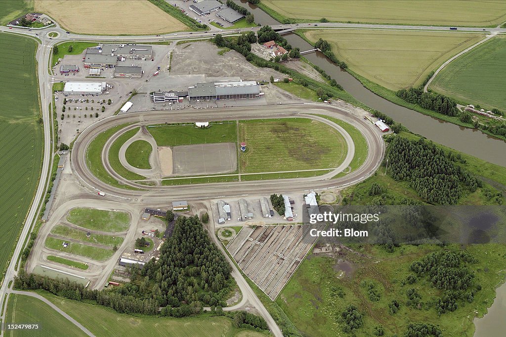 Aerial View Of Jarlsberg Travbane, Toensberg