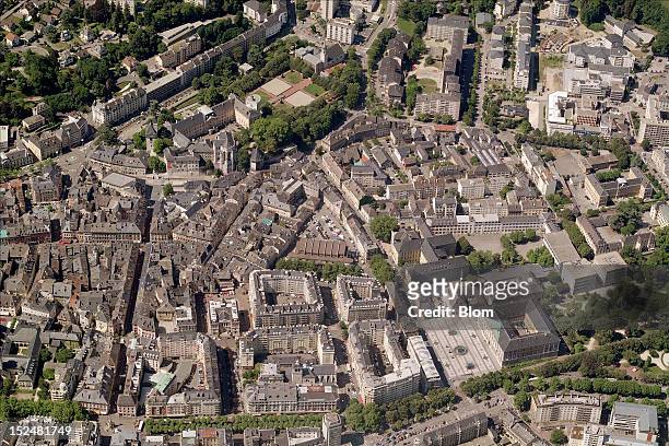 An aerial image of Old Town, Chambery