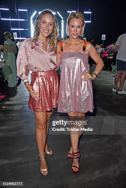 Kathi Woerndl and Sandra Kuhn attend the Marcel Ostertag fashion show at W.E4. Fashion Day as part of Berlin Fashion Week SS24 at Verti Music Hall on...